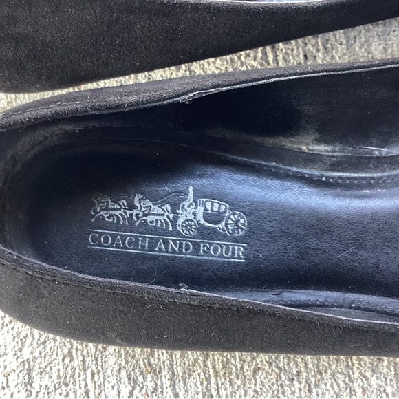 Coach and Four Gunmetal Mirror Heel Pointed Toe Black Flats - Picture 8 of 11